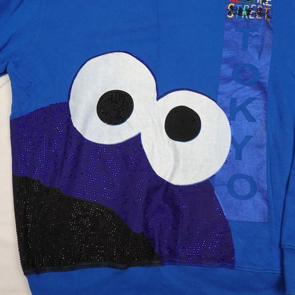 de.Kryptic Sesame Street Sweatshirt Adult XL Pullover Blue Cookie Monster Crew N - Picture 3 of 11
